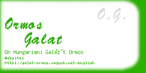 ormos galat business card